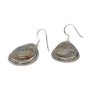 925เงินสเตอร์ลิงสีเงินชุบตัวเรือนต่างหูห้อยทันสมัยพร้อมมอสอาเกตลูกแพร์รถแท็กซี่อัญมณีแฟชั่นของขวัญแต่งงาน - Product Image 2