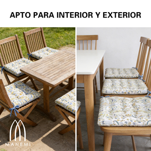 Cuscino Trapuntato per Sedia 40x40x5 Cm, Motivo Vintage, Idrorepellente, Supporto Lombare, Lavabile in Lavatrice, per Uso Interno ed Esterno - Product Image 3