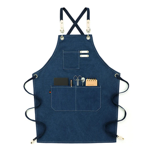 Bretelles croisées réglables personnalisées Grandes poches Tablier de chef en toile de haute qualité pour hommes et femmes - Product Image 4