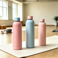 Bouteille d'eau réutilisable haut de gamme YEWAYOGA en acier inoxydable, anti-fuite, avec logo personnalisé pour le cyclisme et l'hydratation quotidienne