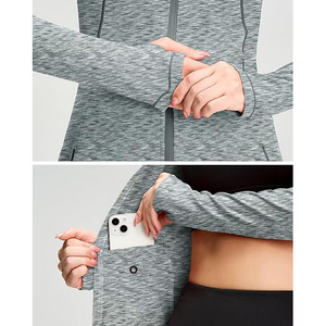 Vêtement de yoga, haut, veste zippée intégrale, femme, léger, extensible, entraînement athlétique, doux, confortable, mélange de nylon et de spandex - Product Image 5