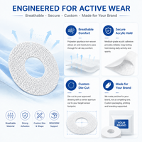 Patch adhésif respirant en non-tissé Spunlace pour capteur CGM, patch de renforcement personnalisé découpé pour capteur CGM, idéal pour les vêtements de sport