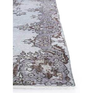 Tapis en laine noué à la main vintage, rose et violet, motif médaillon abstrait rectangulaire pour la maison, le couloir, le salon - Pae-678, tapis fait main - Product Image 4