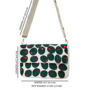 Bolso de Magnolia con cuentas, monedero con cuentas florales, bolso de flores blancas, bolso de hombro de primavera, monederos con cuentas de verano, hecho a mano floral - Product Image 2