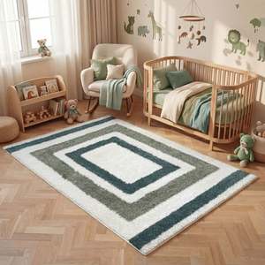 พรมเช็ดเท้าสีเขียว Shaggy Green จาก Netline Home - พรมโพลีเอสเตอร์คุณภาพสูงผลิตด้วยเครื่องจักรสำหรับห้องนอน - Product Image 2