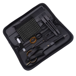 Juego de tijeras de peluquero hechas a medida, 7 Uds., maquinilla de afeitar de peluquero recubierta de Color negro, cizalla de corte con pasador de peine, Kit de salón con estuche de cuero - Product Image 3