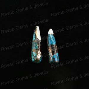 Turquesa Kingman de Búfalo Blanco Natural de Primera Calidad, 9x30 mm, Forma de Gota Lisa, Piedras Preciosas Sueltas para Joyería y Sanación - Product Image 2