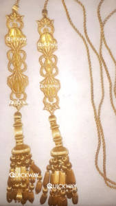 Borlas con Cuentas Doradas, Flecos Metálicos y Cordón, Borlas Hechas a Mano, Borlas Decorativas con Cuentas de Tamaño Personalizado - Product Image 2