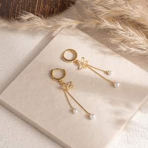 Oferta de San Valentín, Pendientes Colgantes de Plata de Ley 925 con Baño de Oro Vermeil de 18k, Diseño de Flor Bohemia, Engaste de Bisel, para Mujer, para Fiesta - Product Image 6