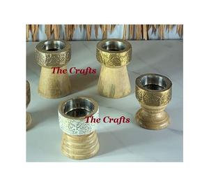 Ensemble de quatre mabkhars ronds en bois et en métal, brûleur de bakhoor islamique, mabkhara pour l'utilisation de parfums d'intérieur - Product Image 1