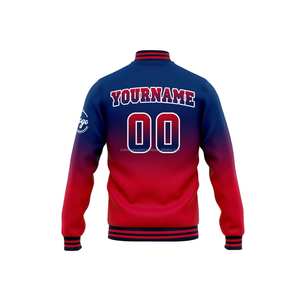 Custom <b>Varsity</b> <b>Jacket</b> Retro College Style Polyester Fleece Letterman Wear with Stand Collar Embroidery - Product Image 3