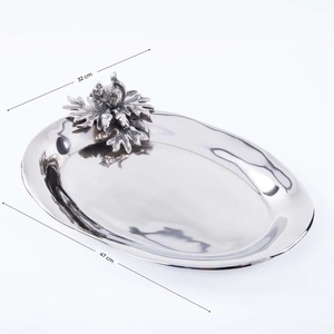 ถาดเสิร์ฟช็อคโกแลตโลหะแบบโบราณถาดเสิร์ฟช็อคโกแลตสีเงินสีดำสำหรับตกแต่งงานปาร์ตี้ - Product Image 5