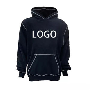 Sweat à capuche grande taille de haute qualité pour hommes 100% coton saison d'automne impression personnalisée Logo pull à capuche sweat coutures contrastées - Product Image 1