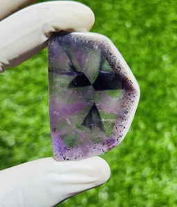 Cabujón de rebanada de amatista Natural de grado AAA de alta calidad, piedra suelta martillada para la fabricación de joyas, tamaños de 4mm-6mm, cristal curativo - Product Image 3