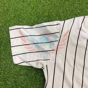 Venta al por mayor bordado Hot Press béisbol fútbol americano Jerseys camisas botón Softball Jersey para hombres Jersey de béisbol - Product Image 3