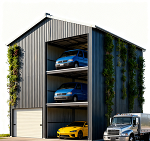 Bâtiment préfabriqué en acier léger de style moderne, prix d'usine, garage, abri de voiture, entrepôt - Product Image 4