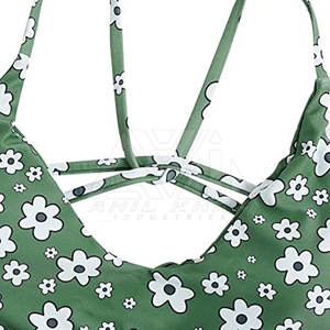 Ensemble de bikini personnalisé pour femmes, imprimé floral, maillot de bain extensible deux pièces, fabricant de maillots de bain OEM ODM - Product Image 3