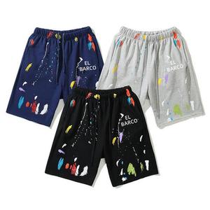 Pantalones Cortos de Verano para Hombre, Tallas Grandes, de Algodón Grueso, con Estampado de Grafiti, Bolsillos, Estilo Urbano, Desgastados, con Acabado Ácido, Personalizados OEM ODM - Product Image 2