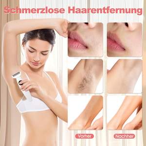 Rasoir intime sans fil pour femmes, tondeuse électrique étanche avec station de charge, double lame pour le corps et le visage - Product Image 2