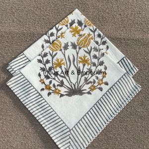 Eautiful-servilletas de algodón hechas a mano, servilletas coloridas con estampado de bloques de mano, venta al por mayor - Product Image 4