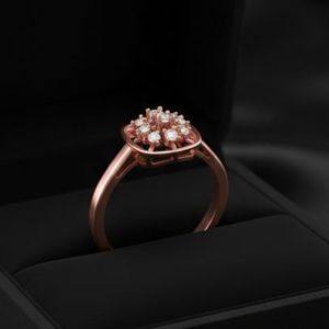 แหวนเพชรแท้ทำจากทองคำโรสโกลด์ 14k - Product Image 1