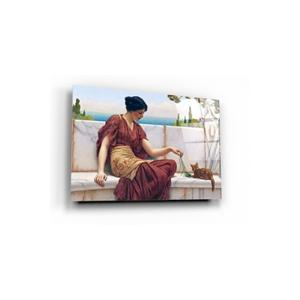 Pittura di vetro del gatto e della donna - Product Image 3