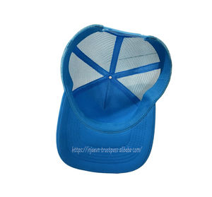 Sombreros de camionero de Espuma Azul con logotipo personalizado Hip Hop de moda para ropa informal al aire libre Diseño de parche DE LOS Emiratos Árabes Unidos Venta al por mayor Injae Vina Headwear - Product Image 6