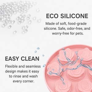 ชามให้อาหารรูปดอกไม้ทำจากซิลิโคนสำหรับร้านขายสัตว์เลี้ยงทำจากพลาสติกทนทานสำหรับแมว - Product Image 6