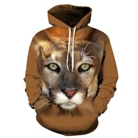 Hoodie Fleece Musim Dingin Desain Baru Pria Wanita, Sweatshirt Beruang Singa, Fashion Oversize, Pullover Streetwear, Atasan