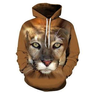 Mode haute ours Lion graphique à capuche hommes vêtements nouveaux modèles 3d imprimé Animal sweat femmes pulls hauts - Product Image 2