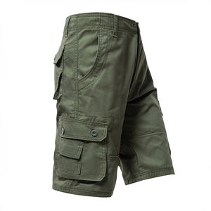 Male Cargo Pants Knee <b>Shorts</b> Classic Summer <b>Shorts</b> Multiple Pockets Large Size Cotton Half Pants <b>Khaki</b> Green <b>Shorts</b> - Product Image 1