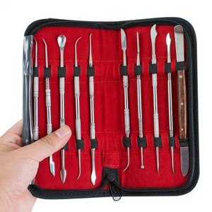 Kit dentaire en acier inoxydable à haute teneur en carbone, 4 pièces, outil dentaire, instrument de dentisterie, grattoir à dents - 4 pièces, miroir, cure-dent - Product Image 1