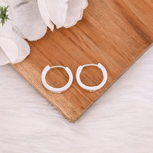 Pendientes de Aro Sólidos Minimalistas de Plata de Ley 925 de 20 mm Personalizados para Mujer, Regalo de Boda Perfecto, Buena Calidad, Moda - Product Image 2