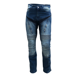 Elegantes Pantalones vaqueros de motorista de carreras para hombres con diseño de motocicleta blindada paneles acanalados transpirables y de secado rápido de alta calidad - Product Image 4