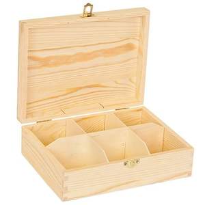 Meilleure vente de boîte de rangement en bois et en bambou faite à la main pour le thé, les épices et les essentiels de cuisine - Product Image 1