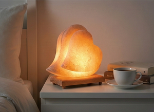 Lámpara de Sal del Himalaya Hecha a Mano con Forma de Corazón Doble, Lámpara de Cristal de Sal Rosa Natural con Base de Madera para Decoración del Hogar y Bienestar - Product Image 5