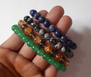 สร้อยข้อมือลูกปัดทรงกลมสีเหลืองอำพันคุณภาพเยี่ยมเครื่องประดับอัญมณีหลวมทำด้วยมือสำหรับทุกคน - Product Image 3