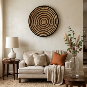 Handmade Woven Wall Decor for Living Room, Woven Wall Decor with Circle Motif Decorative Wall <b>Art</b> - Product Image 6