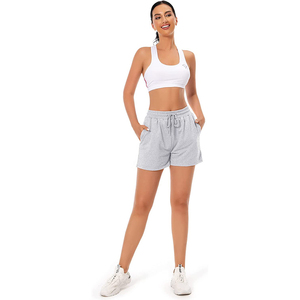 Hot Selling Ladies Sports Running <b>Shorts</b> Plus Size Women Fitness Active Wear <b>Decorative</b> Pocket Logo Button Pattern Made Blend - Product Image 2