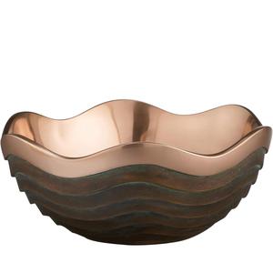 Bol décoratif élégant et moderne en cuivre doré de haute qualité en métal de luxe pour la décoration intérieure de la table de Noël émaillée élégante - Product Image 1