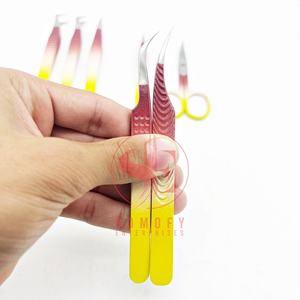 Pince à cils et sourcils en acier inoxydable avec logo personnalisé en gros avec ciseaux Sustianable New Color New Collection - Product Image 5