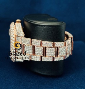 Meticulously Studded VVS Clarity Moissanite Diamonds <b>Smart</b> <b>Watch</b> Cutting Edge Stainless Steel Hip Hop Style 41mm ETA Sport - Product Image 4