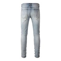 Pantalones Vaqueros de Hombre de Corte Ajustado, Color Sólido, Cómodos de Usar, para Uso Diario, Invierno/Primavera, Lavados, 100% Algodón, Transpirables, de Secado Rápido