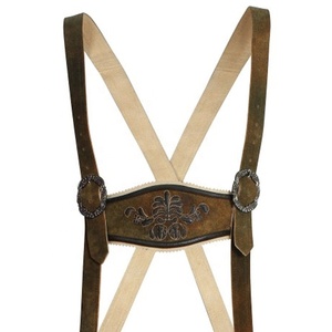 Costumes <b>Knee</b> Long <b>Strap</b> Leather Pants <b>Straps</b> Made kneibund Lederhosen Oktoberfest Wears Unique Bavarian Shorts - Product Image 3