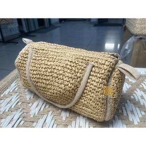 Lightweight Travel Organizer 9x4x5 Inch Raffia <b>Small</b> Toiletry Bag Side Pocket Multipurpose Makeup Pouch - Product Image 4