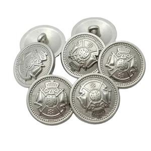 Botones Decorativos Personalizados de la Empresa Super Badges, Botones Ceremoniales de Aleación de Bronce/Zinc Lavables de Alta Calidad con Espiga Plateada Antigua - Product Image 1