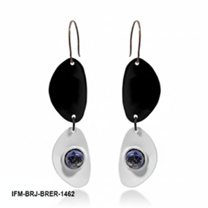 Ensemble collier et boucles d'oreilles en laiton Piebald Glory avec accents en lapis-lazuli, bijoux élégants pour femmes, parfaits pour un usage quotidien - Product Image 3