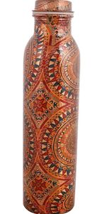 Flacon en métal anti-fuite à double paroi Yoga Ayurveda en cuivre antique avec couvercle écologique - Product Image 6