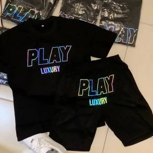 Ustomize-Camiseta de algodón y pantalones cortos para mujer, conjunto de chándal de verano, camisetas protectoras de tyle ustom - Product Image 1