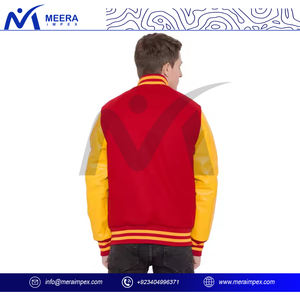 แจ็กเก็ตทีมกีฬาผู้ชายปรับแต่งได้พร้อมโลโก้ทีมผ้าขนสัตว์ผสมร่างกายและแขนเสื้อหนังสวมใส่สบายสไตล์สตรีทสำหรับฤดูหนาว - Product Image 4